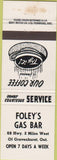 Matchbook Cover - Foley's Gas Bar Gravenurst ON