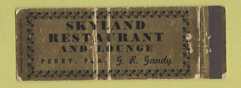 Matchbook Cover - Skyland Restaurant Perry FL WEAR Full Length