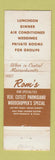 Matchbook Cover - Rom's Italian Restaurant Sturbridge MA WEAR