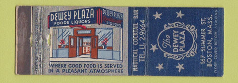 Matchbook Cover - Dewey Plaza Restaurant Boston MA feature WEAR