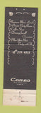Matchbook Cover - The Villa Summit NJ WEAR restaurant