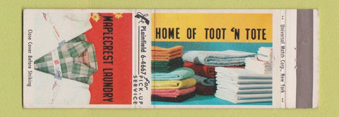 Matchbook Cover - Maplecrest Laundry Plainfield Wachung NJ