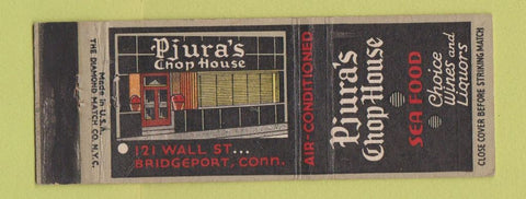 Matchbook Cover - Pjura's Chop House Restaurant Bridgeport CT WEAR
