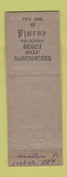 Matchbook Cover - Pjura's Chop House Restaurant Bridgeport CT WEAR