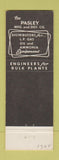 Matchbook Cover - SQS The Pasley Manufacturing Kansas City MO LP Gas Equipment