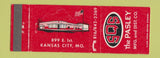 Matchbook Cover - SQS The Pasley Manufacturing Kansas City MO LP Gas Equipment