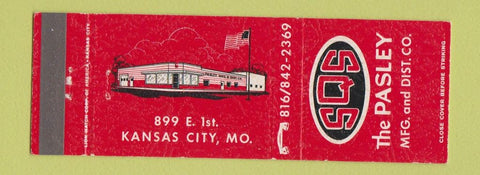 Matchbook Cover - SQS The Pasley Manufacturing Kansas City MO LP Gas Equipment