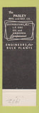Matchbook Cover - SQS The Pasley Manufacturing Kansas City MO LP Gas Equipment