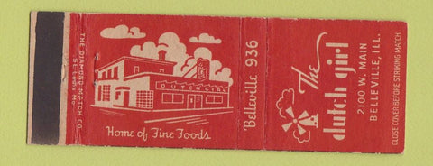 Matchbook Cover - The Dutch Girl Belleville IL low phone #
