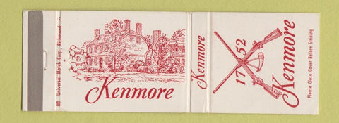Matchbook Cover - Kemore Fredericksburg VA WEAR
