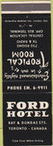 Matchbook Cover - Ford Hotel Toronto ON