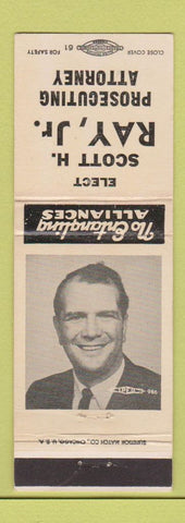 Matchbook Cover - Scott H Ray Jr Prosecuting Attorney Election