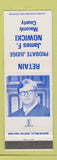 Matchbook Cover - James Nowicki Probate Judge Macomb County MI