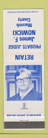 Matchbook Cover - James Nowicki Probate Judge Macomb County MI