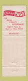 Matchbook Cover - Oscar Page County Commissioner Election Dayton OH WEAR