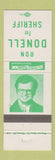 Matchbook Cover - Ron Donell for Sheriff Hancock County WV