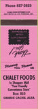 Matchbook Cover - Chalet Foods Grande Cache Alberta