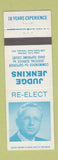 Matchbook Cover - Judge Jenkins Election Ohio OH Columbus