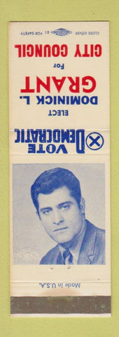 Matchbook Cover - Dominick L Grant for City Council