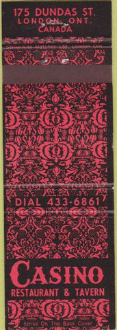Matchbook Cover - Casino Restaurant Tavern London ON