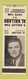Matchbook Cover - Al Ballard Engineer Election