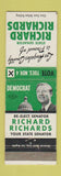 Matchbook Cover - Richard Richards State Senator Los Angeles County CA