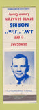 Matchbook Cover - JW Jim Norris State Senator Laramie County WY