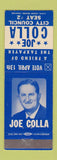 Matchbook Cover - Joe Colla City Council Election San Jose CA