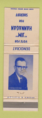 Matchbook Cover - Jim Hannigan for Sheriff Election