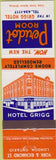 Matchbook Cover - Peridot Room Hotel Grigg London ON