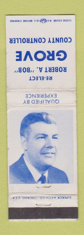 Matchbook Cover - Robert Grove County Controller Election WEAR