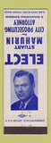 Matchbook Cover - Stuart Mahurin City Prosecuting Attorney election