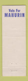 Matchbook Cover - Stuart Mahurin City Prosecuting Attorney election