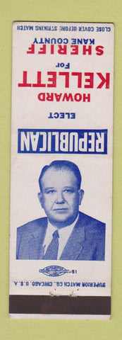Matchbook Cover - Howard Kellett Sheriff Kane County IL