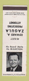 Matchbook Cover - Edward A Zagula Prosecuting Attorney Election Weirton WV