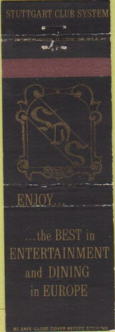 Matchbook Cover - Stuttgart Club System Germany