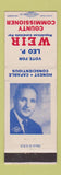 Matchbook Cover - Leo P Weir County Commissioner Erie County PA