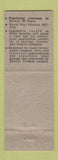 Matchbook Cover - Clarence A Reid State Senator Election Detroit MI