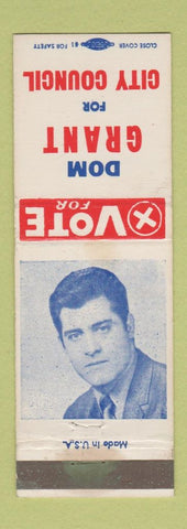Matchbook Cover - Dom Grant for City Council WEAR