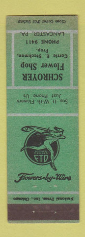 Matchbook Cover - Schroyer Flower Shop FTD Lancaster PA