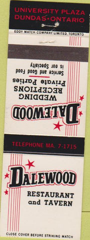 Matchbook Cover - Dalewood Restaurant Dundas ON