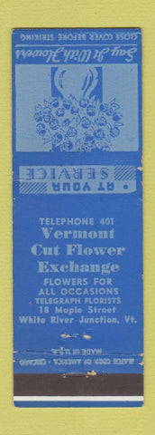 Matchbook Cover - Vermont Cut Flowers Exchange White River Junction VT