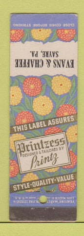 Matchbook Cover - Printzess Women's Clothes Evans Chaffee Sayre PA feature