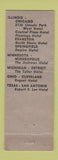 Matchbook Cover - Zane Hotel Zanesville OH WEAR