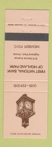 Matchbook Cover - First National Bank Highland Park IL