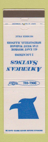 Matchbook Cover - American Savings Bank Springfield IL