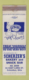 Matchbook Cover - Scherzer's Bakery Columbus OH WEAR