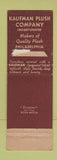 Matchbook Cover - Kaufman Jacquard Velvets Philadelphia PA