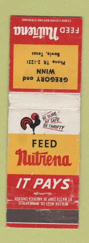 Matchbook Cover - Nutrena Fees Gregory and Winn Bowie TX WORN
