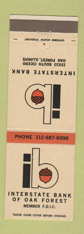 Matchbook Cover - Interstate Bank Oak Forest IL